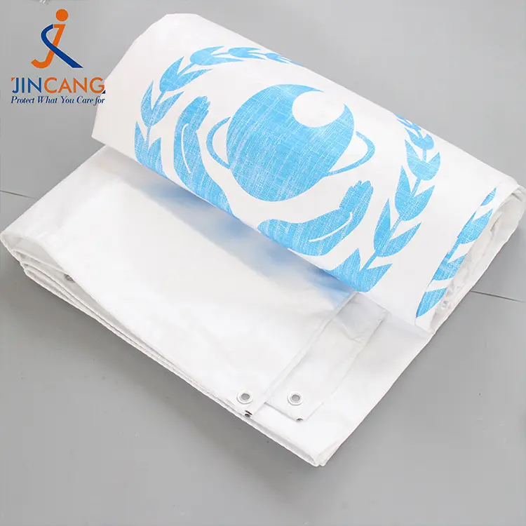 180g alb cu prelată imprimeu PE